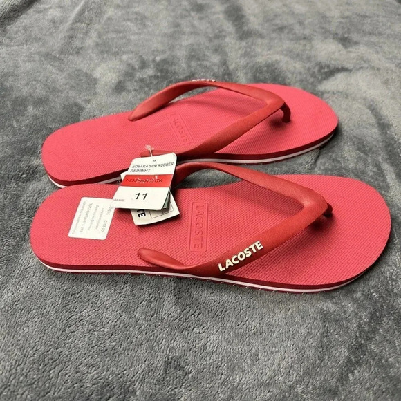 Lacoste Men's Nosara Flip Flop Red - Picture 7 of 14
